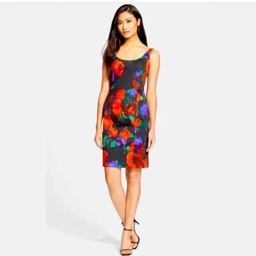 Milly Sophia abstract floral sheath dress Multicolored 16659